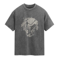 Siren Head Washed Cotton T-Shirt Retro Vintage American Cryptid Mountain Trees