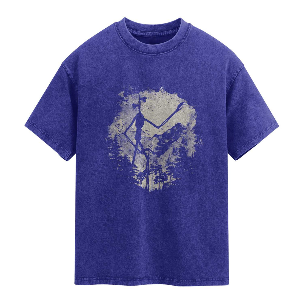 Siren Head Washed Cotton T-Shirt Retro Vintage American Cryptid Mountain Trees