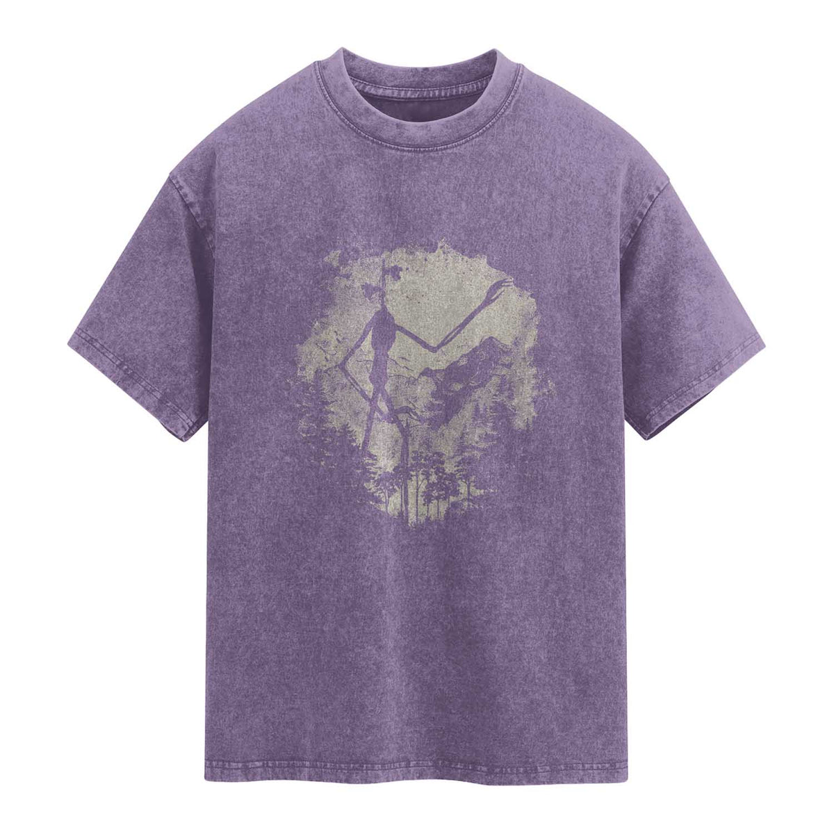 Siren Head Washed Cotton T-Shirt Retro Vintage American Cryptid Mountain Trees