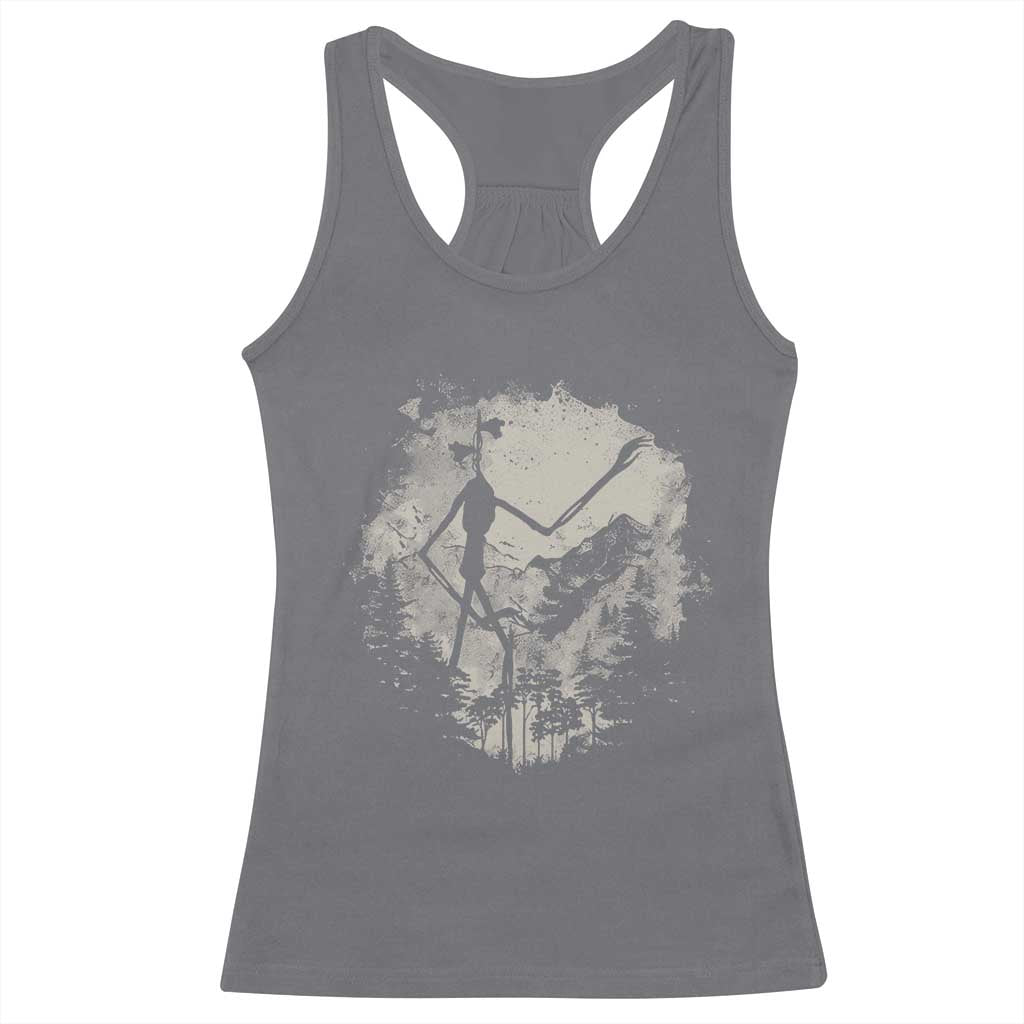 Siren Head Racerback Tank Top Retro Vintage American Cryptid Mountain Trees - Wonder Print Shop