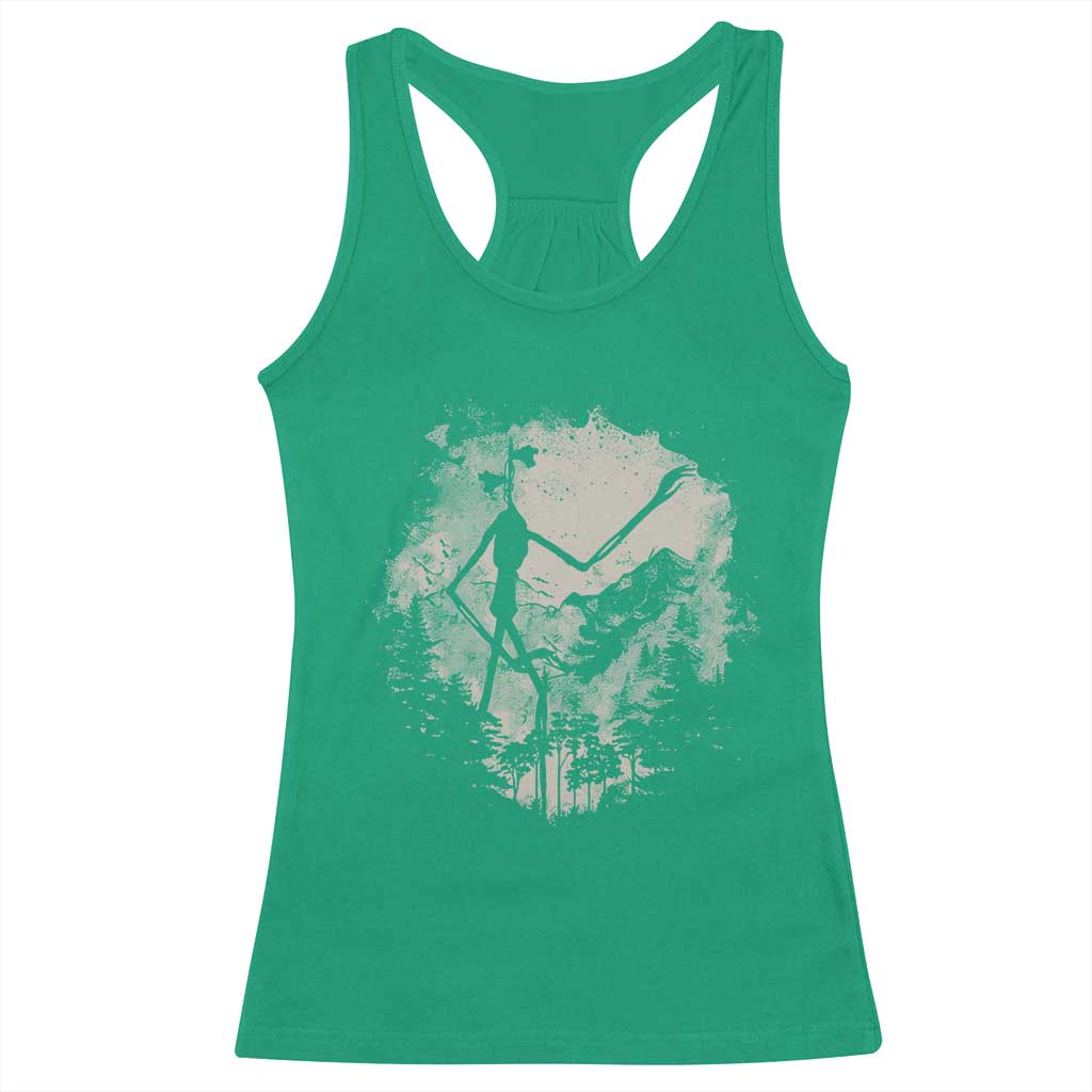 Siren Head Racerback Tank Top Retro Vintage American Cryptid Mountain Trees - Wonder Print Shop