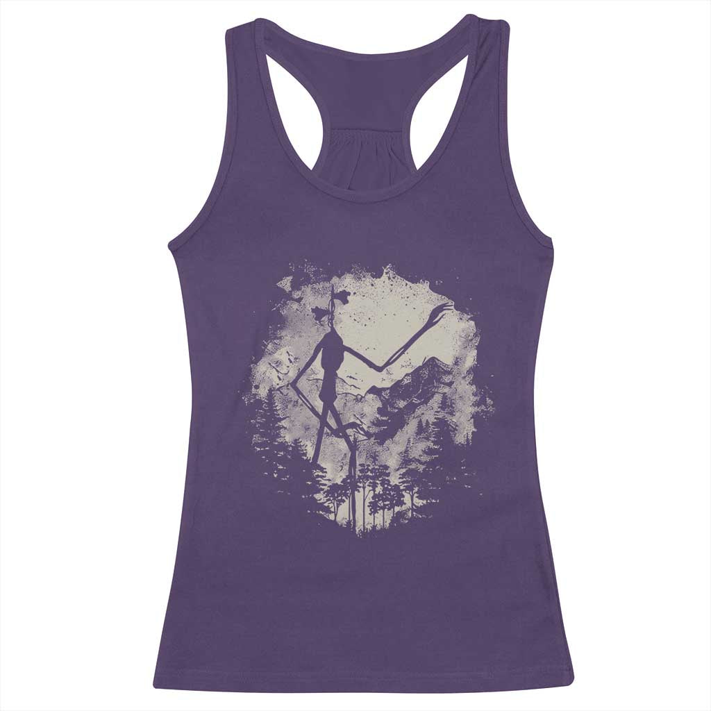 Siren Head Racerback Tank Top Retro Vintage American Cryptid Mountain Trees - Wonder Print Shop