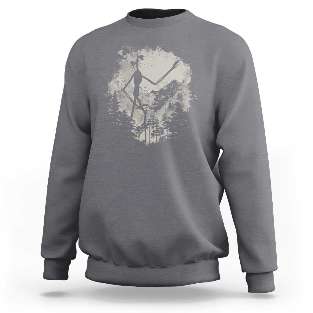 Siren Head Sweatshirt Retro Vintage American Cryptid Mountain Trees - Wonder Print Shop