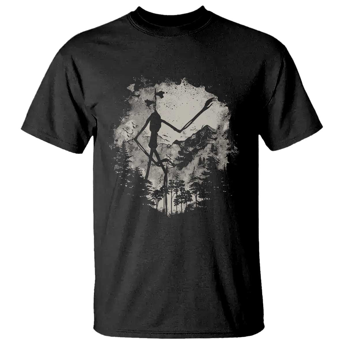 Siren Head T Shirt Retro Vintage American Cryptid Mountain Trees - Wonder Print Shop