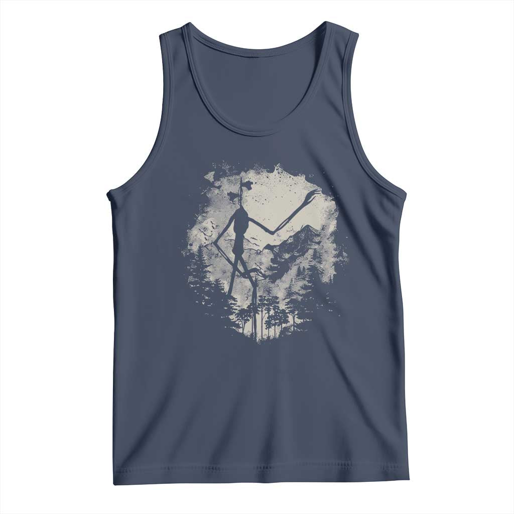 Siren Head Tank Top Retro Vintage American Cryptid Mountain Trees - Wonder Print Shop