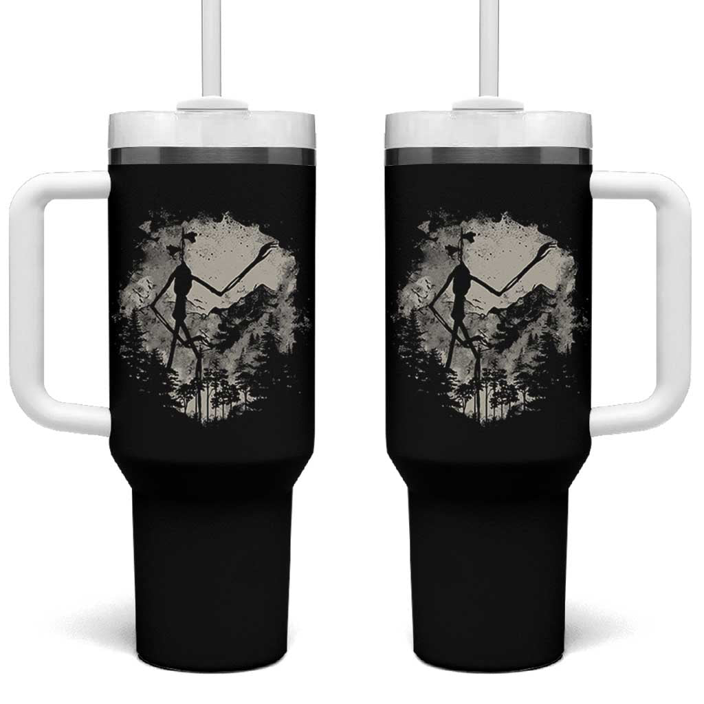Siren Head Tumbler With Handle Retro Vintage American Cryptid Mountain Trees - Wonder Print Shop