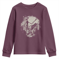 Siren Head Youth Sweatshirt Retro Vintage American Cryptid Mountain Trees - Wonder Print Shop