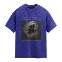 Headless Horseman Washed Cotton T-Shirt Vintage Gothic Scary Costume Halloween October Festive