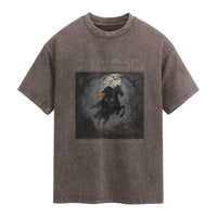 Headless Horseman Washed Cotton T-Shirt Vintage Gothic Scary Costume Halloween October Festive