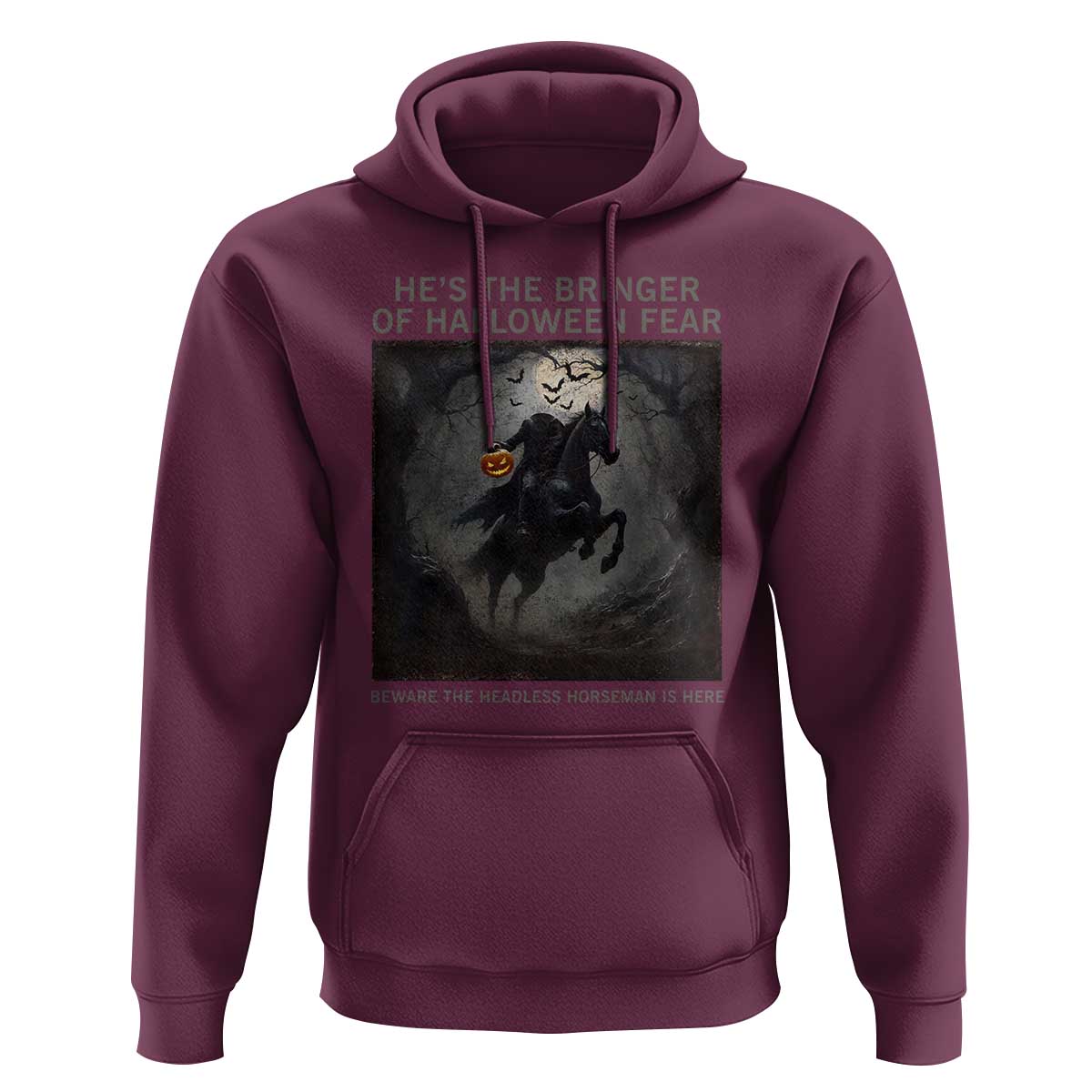 Headless Horseman Hoodie Vintage Gothic Scary Costume Halloween October Festive - Wonder Print Shop