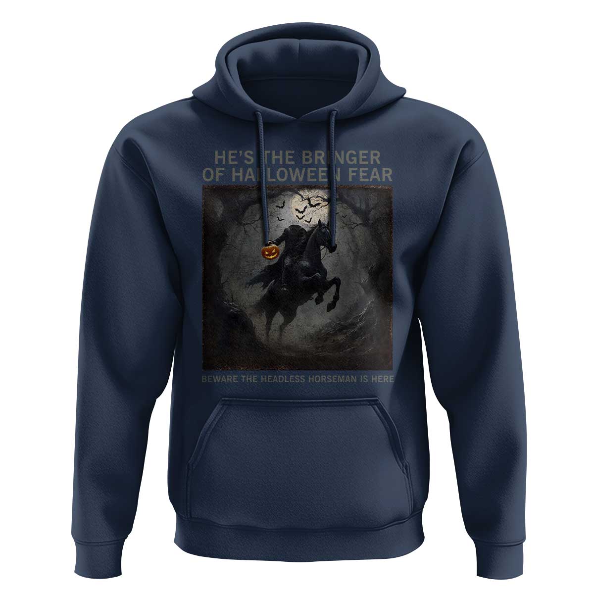 Headless Horseman Hoodie Vintage Gothic Scary Costume Halloween October Festive - Wonder Print Shop