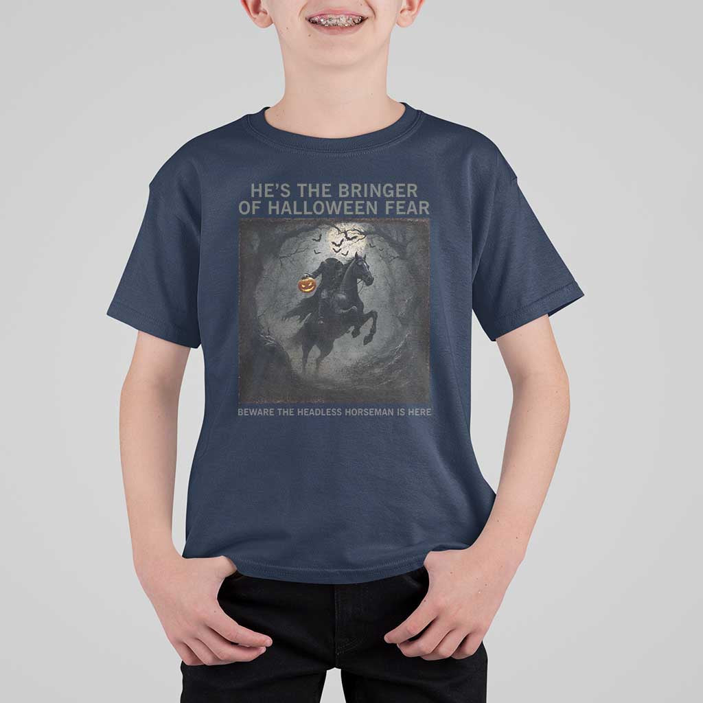 Headless Horseman T Shirt For Kid Vintage Gothic Scary Costume Halloween October Festive - Wonder Print Shop