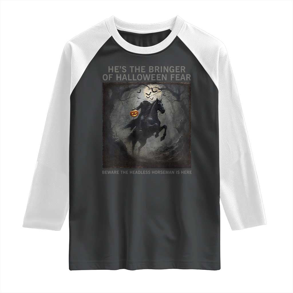 Headless Horseman Raglan Shirt Vintage Gothic Scary Costume Halloween October Festive - Wonder Print Shop