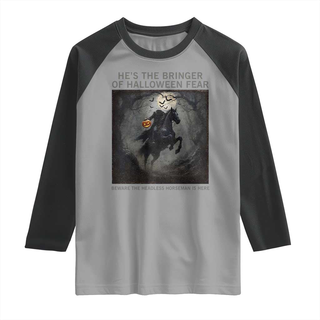 Headless Horseman Raglan Shirt Vintage Gothic Scary Costume Halloween October Festive - Wonder Print Shop