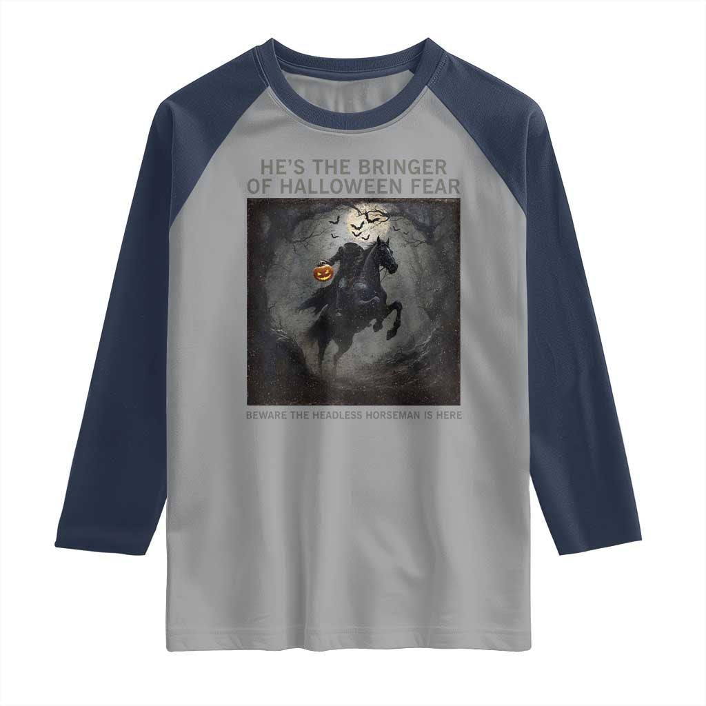 Headless Horseman Raglan Shirt Vintage Gothic Scary Costume Halloween October Festive - Wonder Print Shop