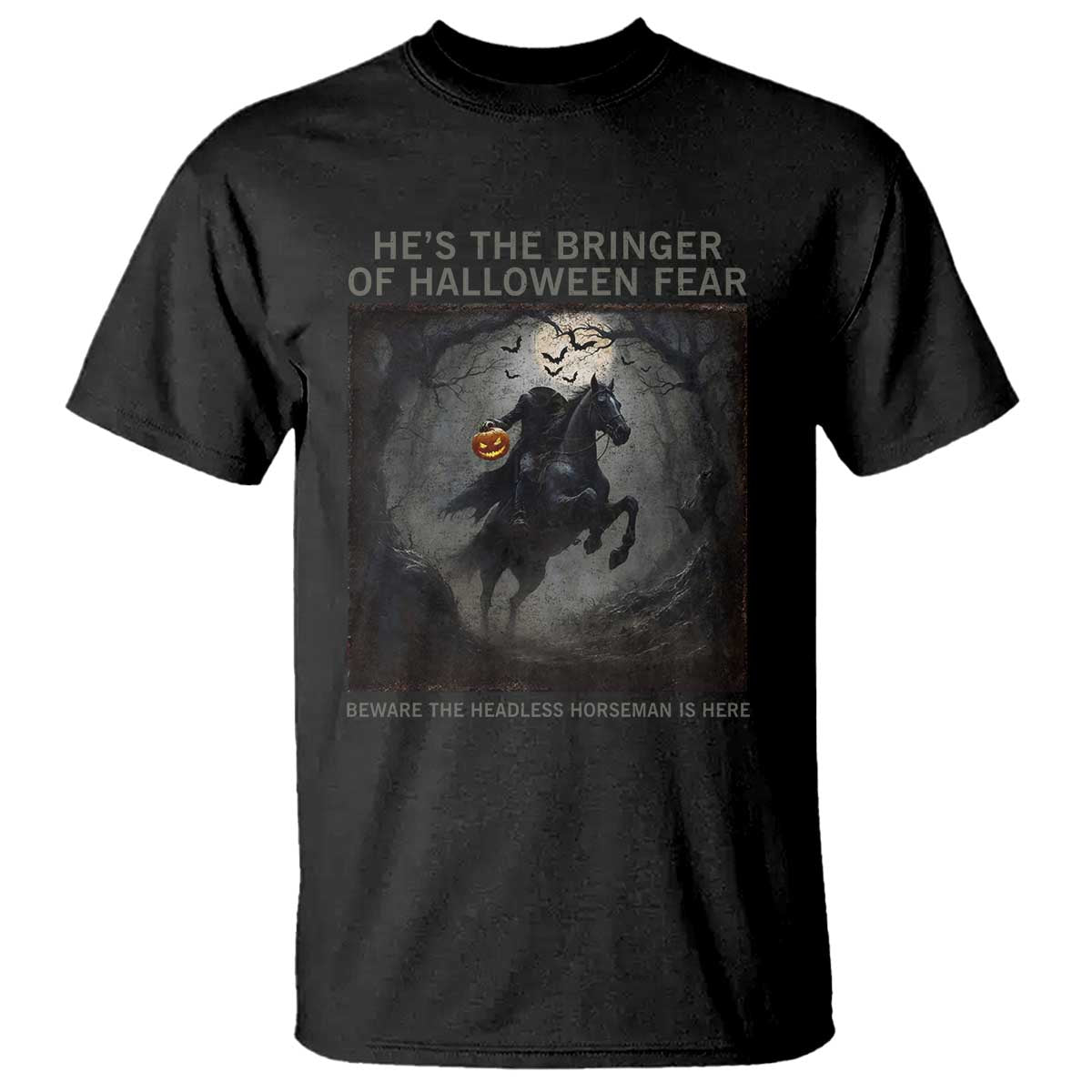 Headless Horseman T Shirt Vintage Gothic Scary Costume Halloween October Festive - Wonder Print Shop
