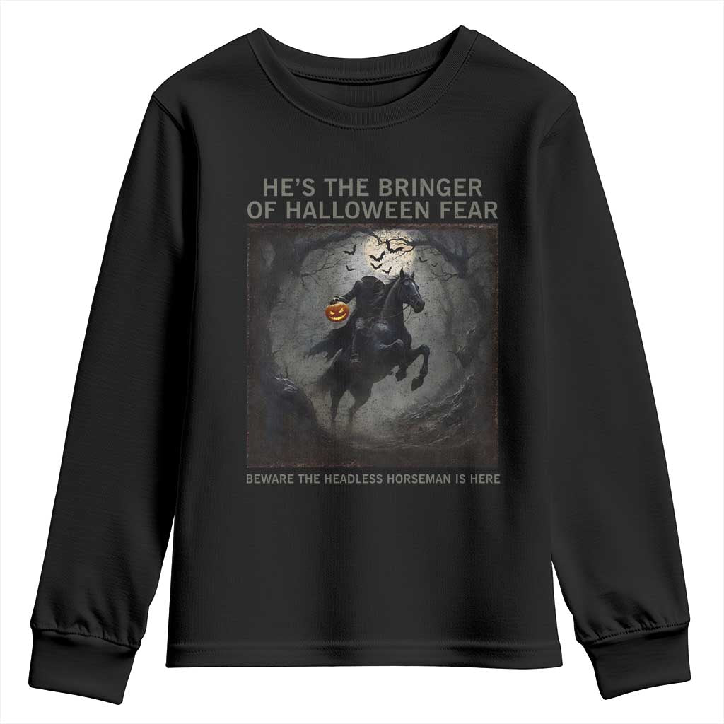 Headless Horseman Youth Sweatshirt Vintage Gothic Scary Costume Halloween October Festive - Wonder Print Shop