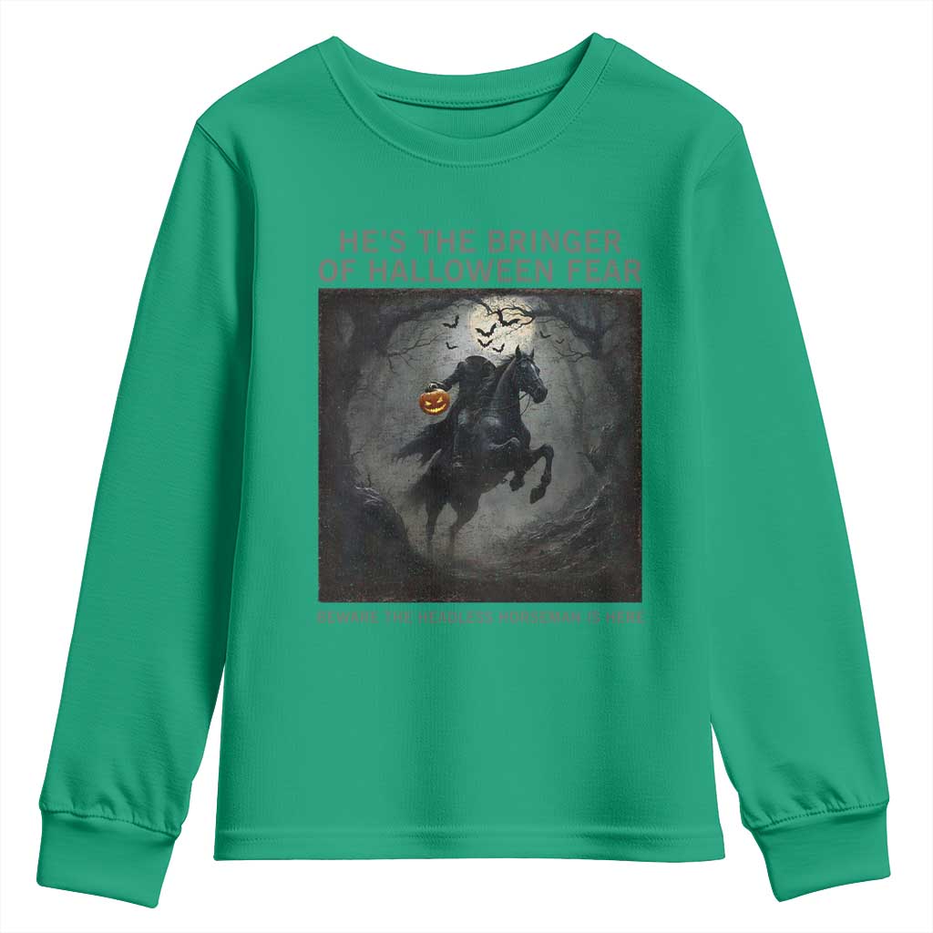 Headless Horseman Youth Sweatshirt Vintage Gothic Scary Costume Halloween October Festive - Wonder Print Shop