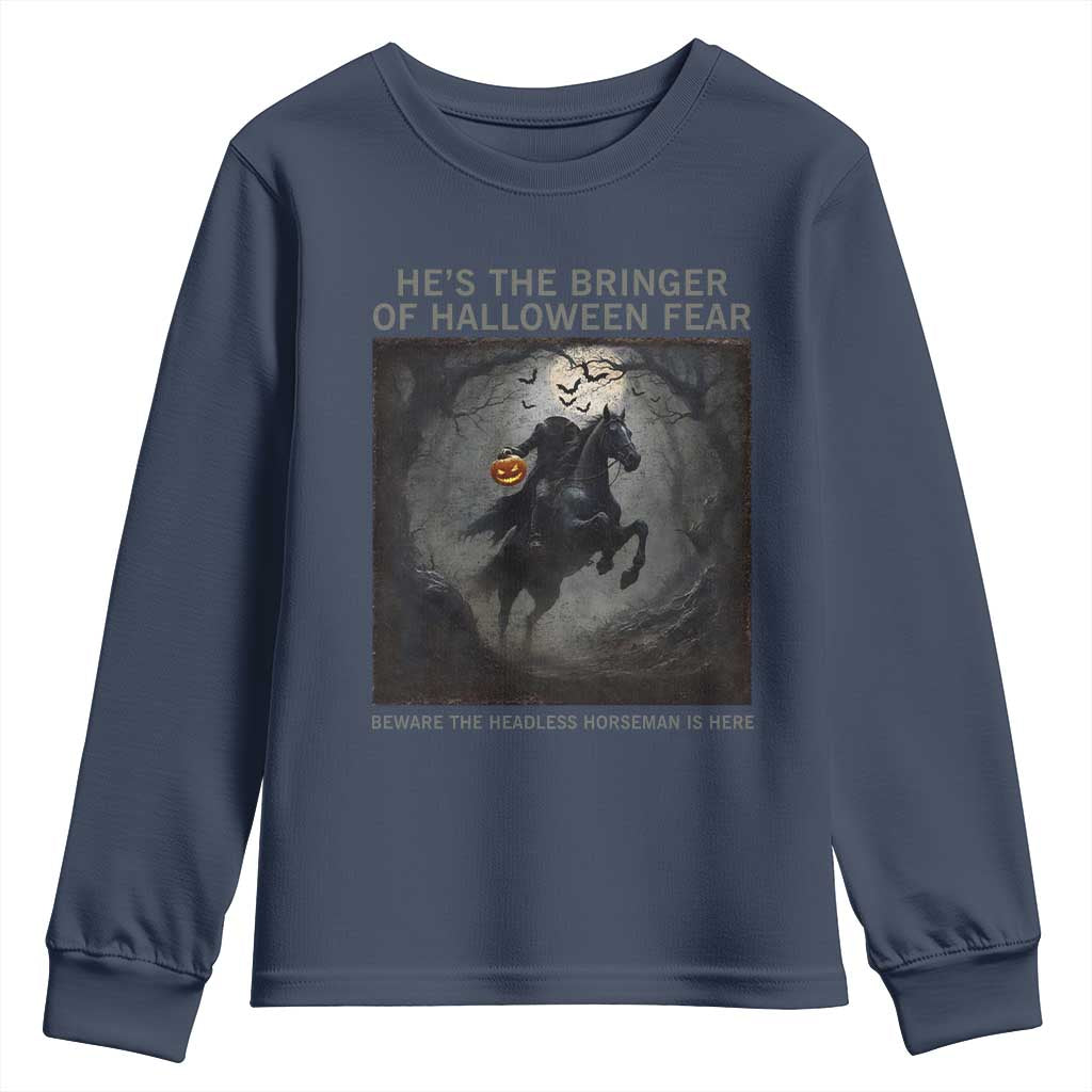 Headless Horseman Youth Sweatshirt Vintage Gothic Scary Costume Halloween October Festive - Wonder Print Shop