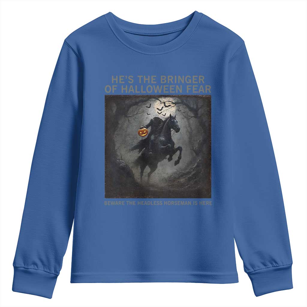 Headless Horseman Youth Sweatshirt Vintage Gothic Scary Costume Halloween October Festive - Wonder Print Shop