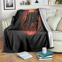 Scary Pumpkin Headless Horseman Halloween Throw Blanket - Wonder Print Shop