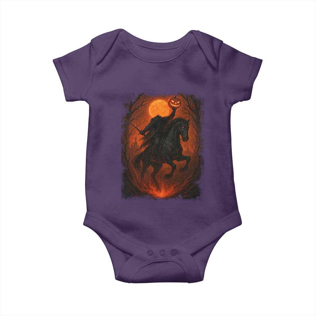 Scary Pumpkin Headless Horseman Halloween Baby Onesie - Wonder Print Shop