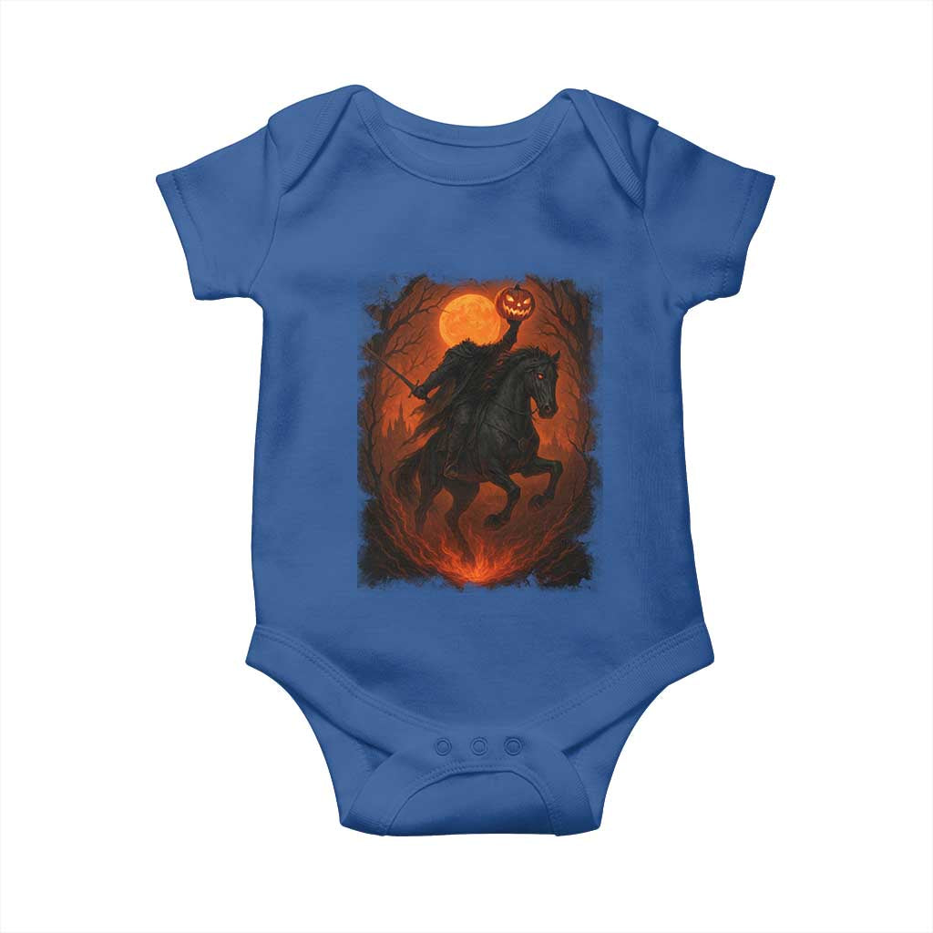Scary Pumpkin Headless Horseman Halloween Baby Onesie - Wonder Print Shop