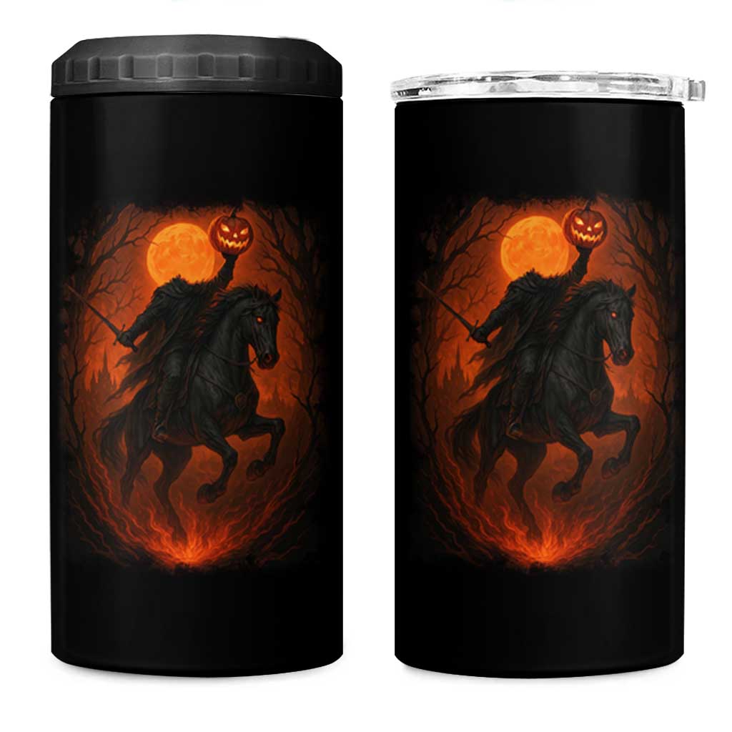 Scary Pumpkin Headless Horseman Halloween 4 in 1 Can Cooler Tumbler - Wonder Print Shop