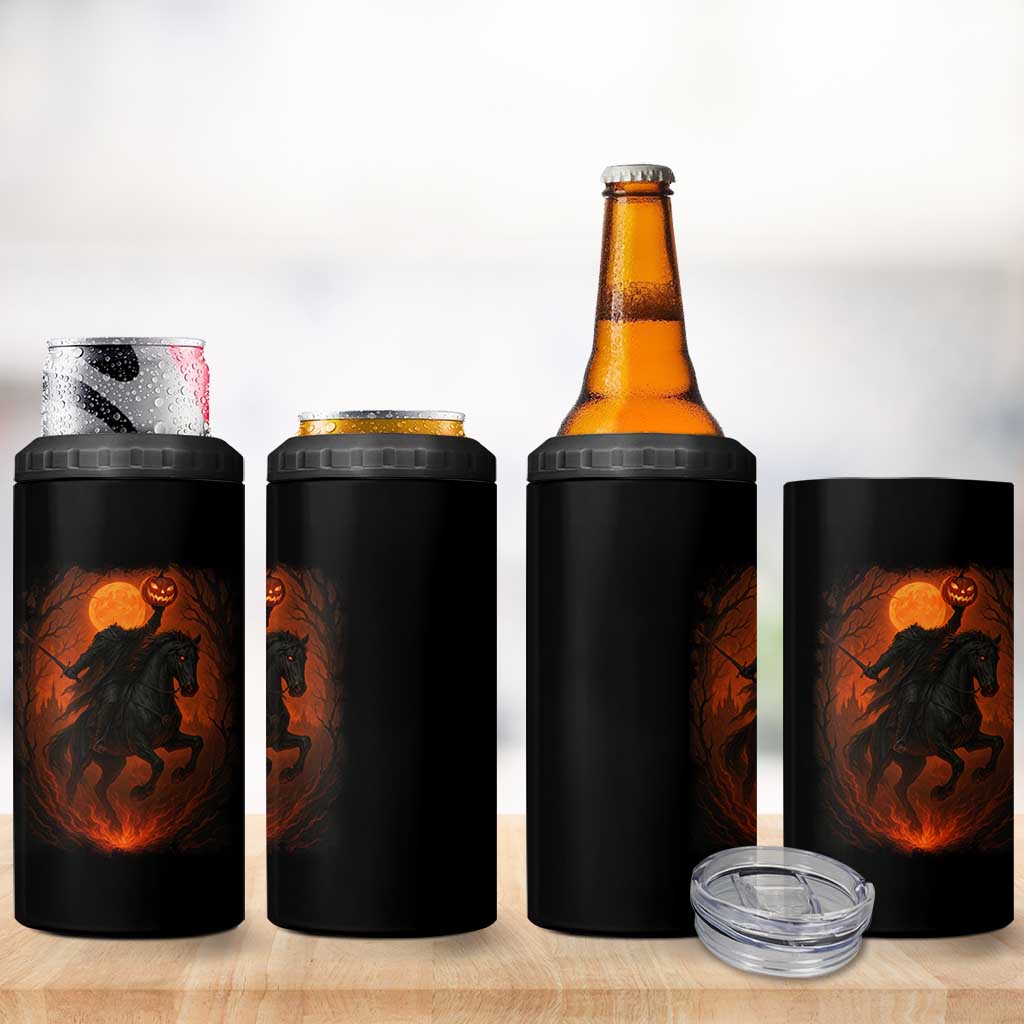 Scary Pumpkin Headless Horseman Halloween 4 in 1 Can Cooler Tumbler - Wonder Print Shop
