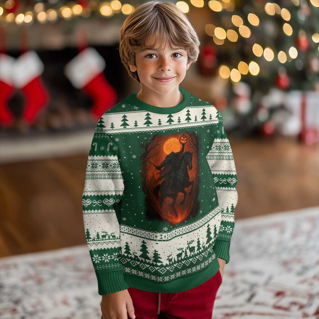 Scary Pumpkin Headless Horseman Halloween Ugly Christmas Sweater - Wonder Print Shop