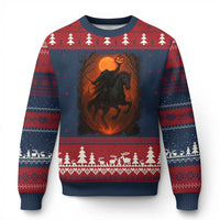 Scary Pumpkin Headless Horseman Halloween Ugly Christmas Sweater - Wonder Print Shop