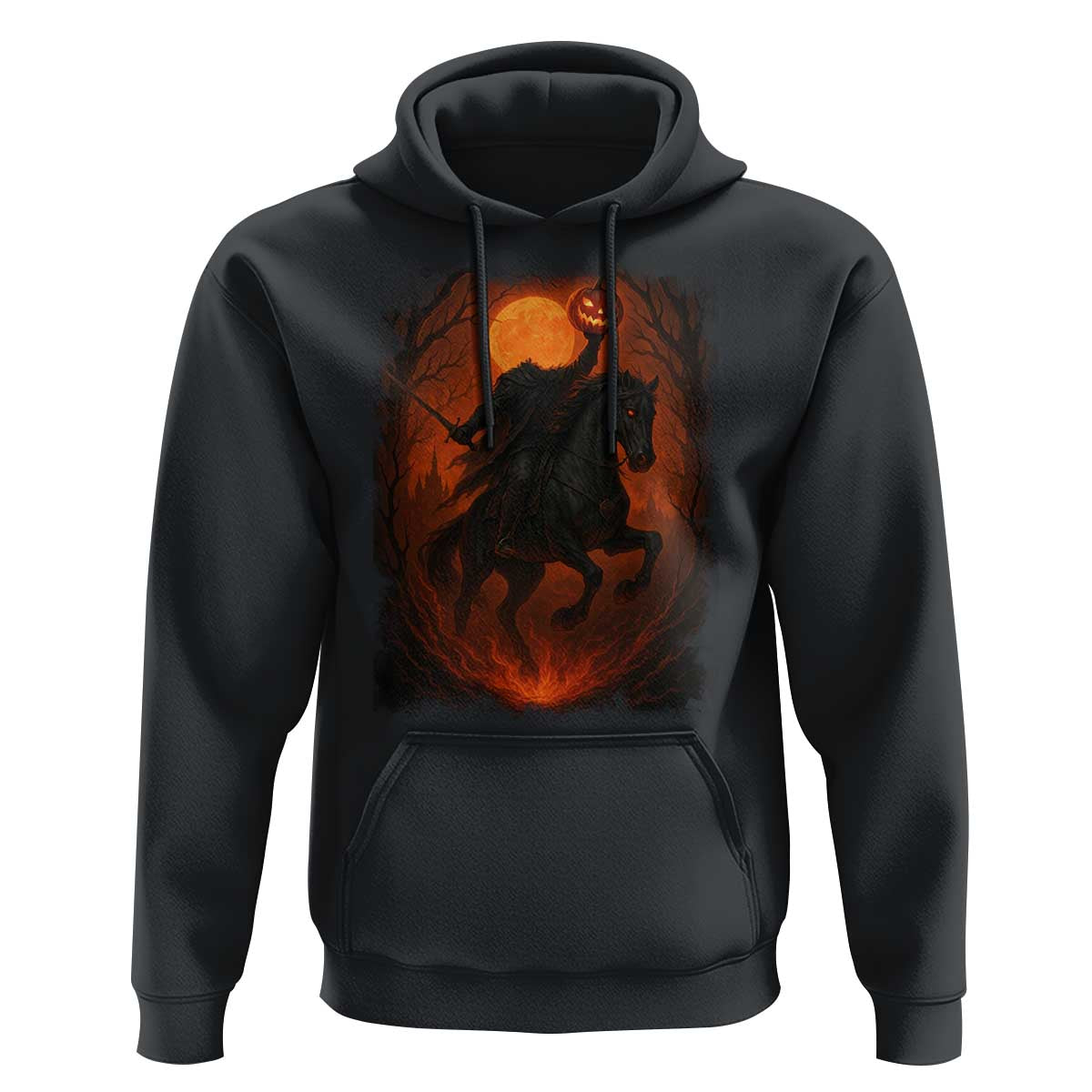 Scary Pumpkin Headless Horseman Halloween Hoodie - Wonder Print Shop
