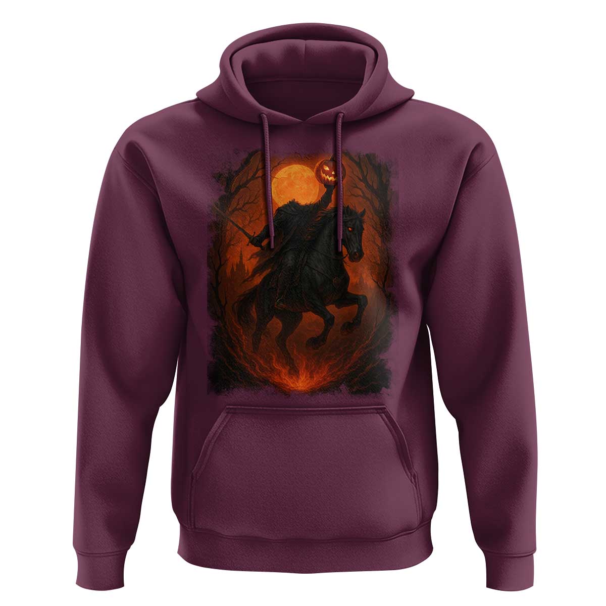 Scary Pumpkin Headless Horseman Halloween Hoodie - Wonder Print Shop