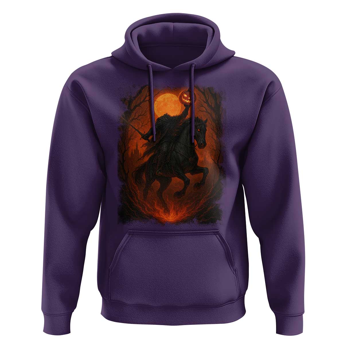 Scary Pumpkin Headless Horseman Halloween Hoodie - Wonder Print Shop