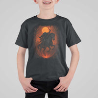 Scary Pumpkin Headless Horseman Halloween T Shirt For Kid - Wonder Print Shop