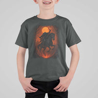 Scary Pumpkin Headless Horseman Halloween T Shirt For Kid - Wonder Print Shop