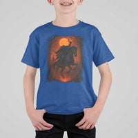 Scary Pumpkin Headless Horseman Halloween T Shirt For Kid - Wonder Print Shop