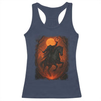 Scary Pumpkin Headless Horseman Halloween Racerback Tank Top - Wonder Print Shop