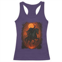Scary Pumpkin Headless Horseman Halloween Racerback Tank Top - Wonder Print Shop