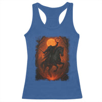 Scary Pumpkin Headless Horseman Halloween Racerback Tank Top - Wonder Print Shop