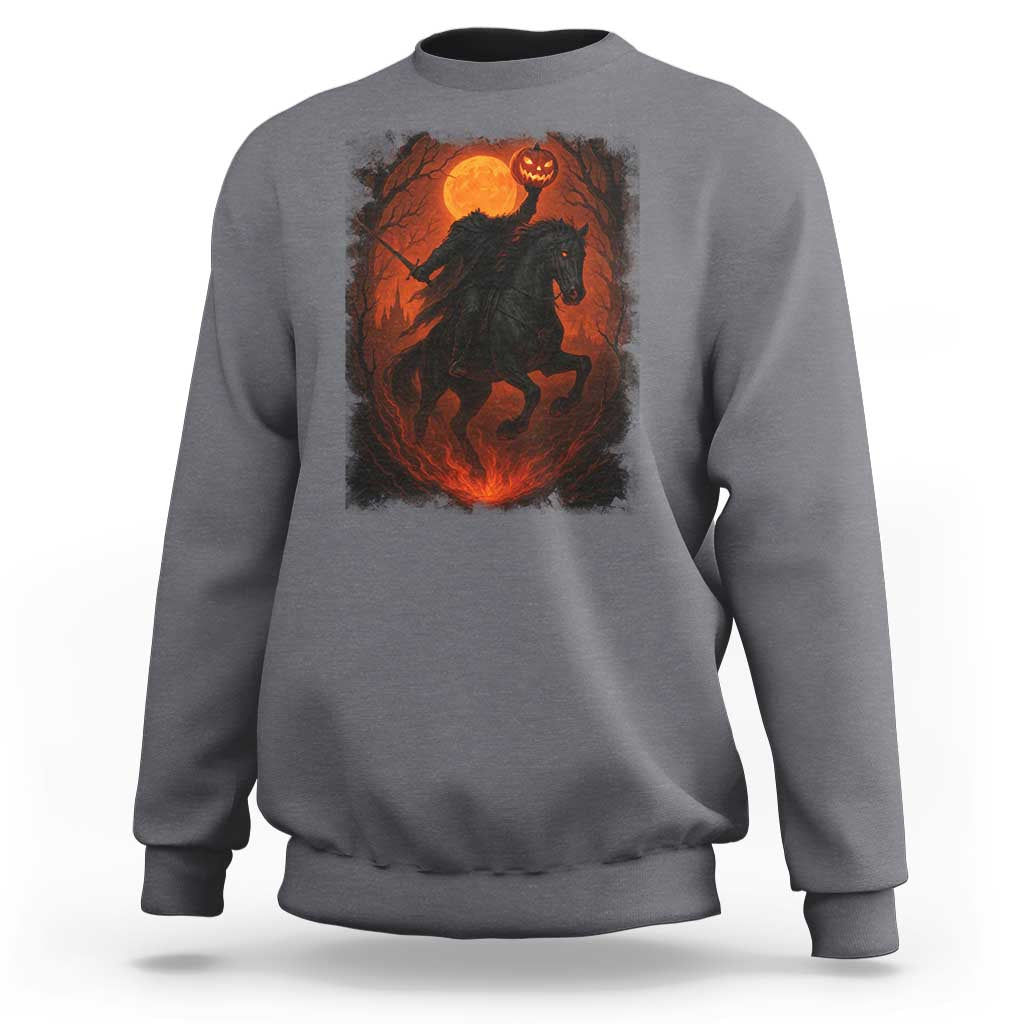 Scary Pumpkin Headless Horseman Halloween Sweatshirt - Wonder Print Shop