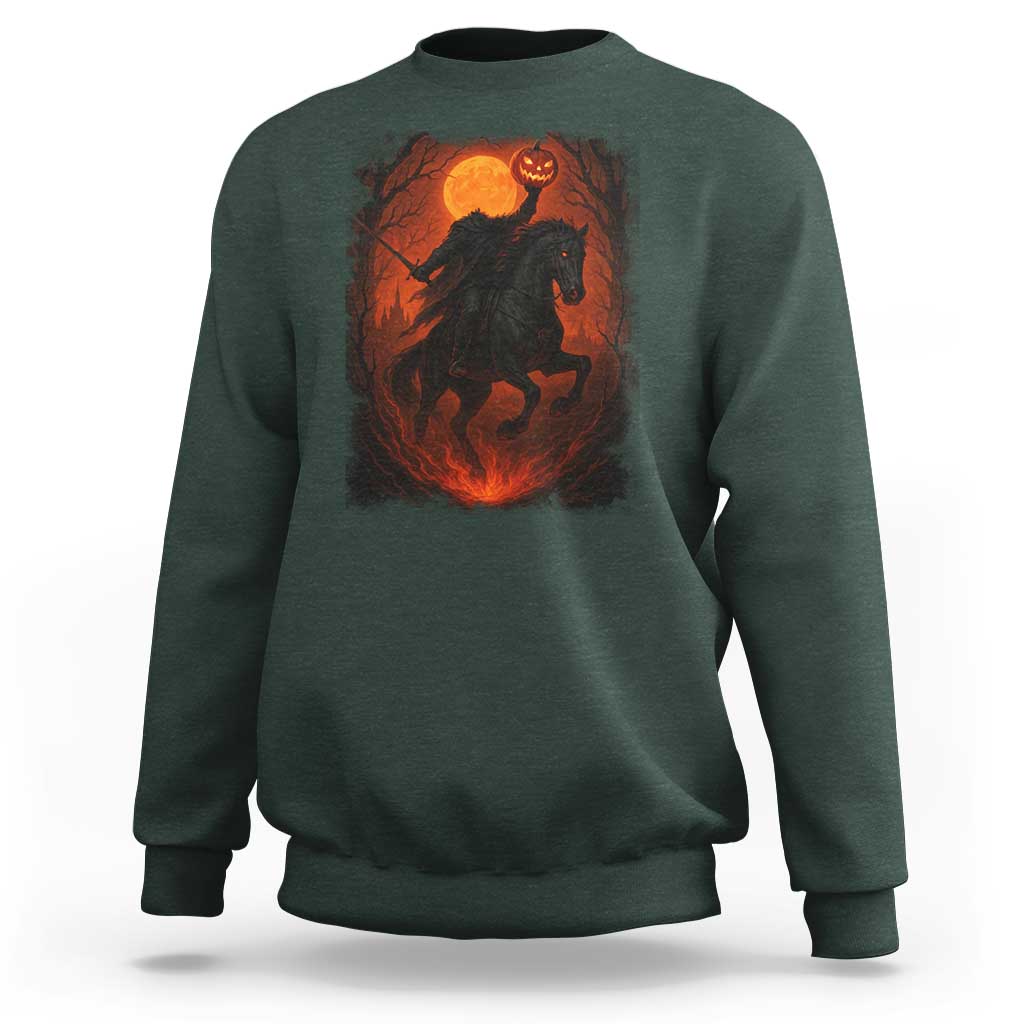 Scary Pumpkin Headless Horseman Halloween Sweatshirt - Wonder Print Shop
