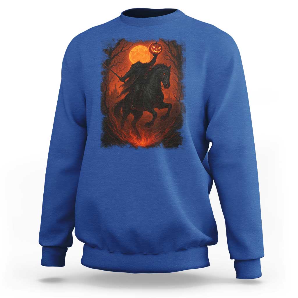 Scary Pumpkin Headless Horseman Halloween Sweatshirt - Wonder Print Shop