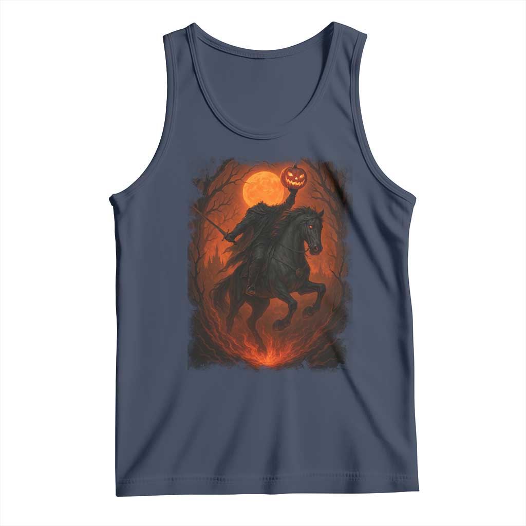 Scary Pumpkin Headless Horseman Halloween Tank Top - Wonder Print Shop