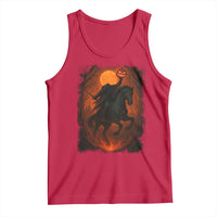 Scary Pumpkin Headless Horseman Halloween Tank Top - Wonder Print Shop