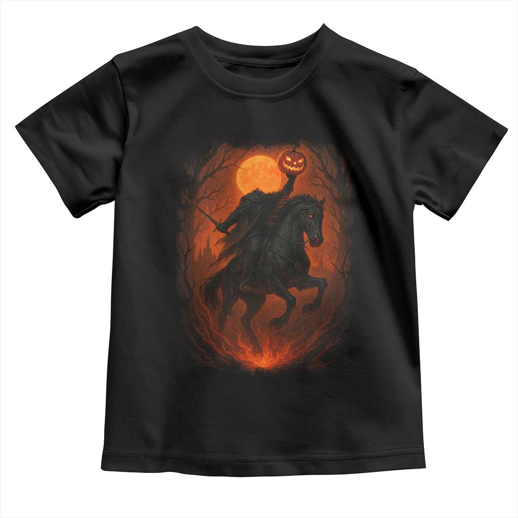Scary Pumpkin Headless Horseman Halloween Toddler T Shirt - Wonder Print Shop