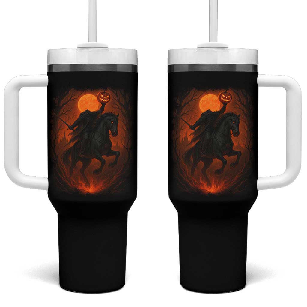 Scary Pumpkin Headless Horseman Halloween Tumbler With Handle - Wonder Print Shop
