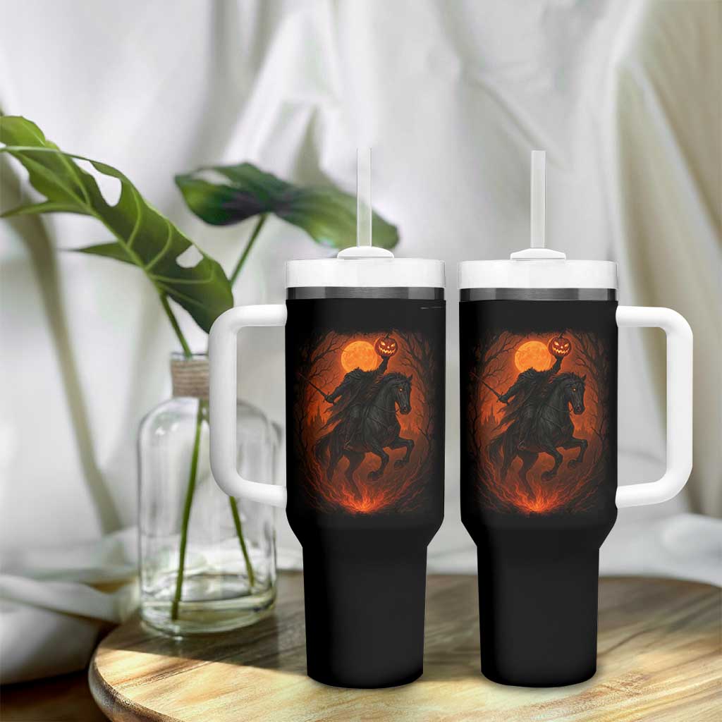 Scary Pumpkin Headless Horseman Halloween Tumbler With Handle - Wonder Print Shop