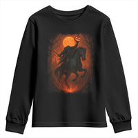 Scary Pumpkin Headless Horseman Halloween Youth Sweatshirt - Wonder Print Shop
