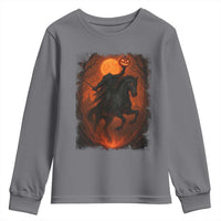 Scary Pumpkin Headless Horseman Halloween Youth Sweatshirt - Wonder Print Shop